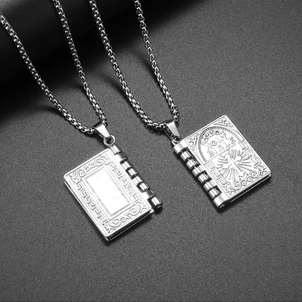 $5 BIBLE NECKLACE WITH TURNING PAGES. SILVER. NEW. $5 IF BUNDLED - Picture 12 of 12